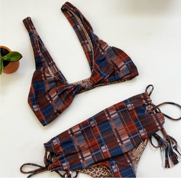 acacia plaid swimsuit bikini - Picture 2 of 8